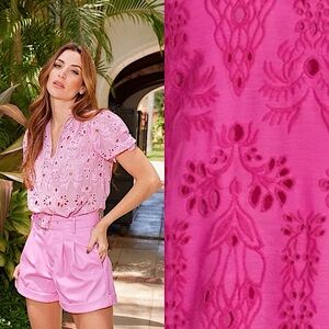 GENERATION LOVE Lara Eyelet Georgette Blouse